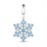 Heart Snowflake Charm Sterling Silver