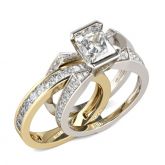 Interchangeable Radiant Cut Sterling Silver Ring Set