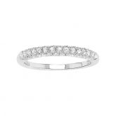 Jeulia Simple Sidestone Sterling Silver Women's Band