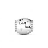 Hope Love Faith Charm Sterling Silver
