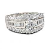 Jeulia Milgrain Round Cut Sterling Silver Ring