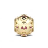 Gold Tone Skull Charm Sterling Silver