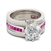 Jeulia 3PC Round Cut Sterling Silver Ring Set
