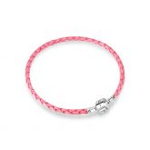 Light Red Leather Charm Bracelet