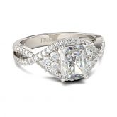 Twist Radiant Cut Sterling Silver Ring
