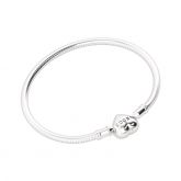 Heart Clasp Charm Bracelet Sterling Silver
