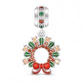 Christmas Wreath Pendant Sterling Silver