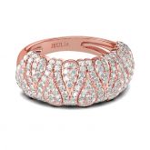Rose Gold Tone Round Cut Sterling Silver Women's Band