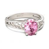 Scrollwork Oval Cut Sterling Silver Ring