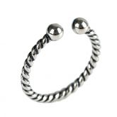 Rope Design Sterling Silver Open Ring
