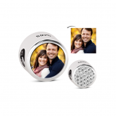 Round Shape Photo Charm Sterling Silver