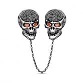 Two Skull Safety Chain Sterling Silver