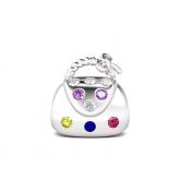 Colorful Stones Handbag Charm Sterling Silver