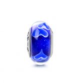 Blue Hearts Murano Glass Charm