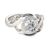 Halo Round Cut Sterling Silver Ring