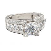 Jeulia Milgrain Round Cut Sterling Silver Ring