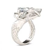 Elegant Cushion Cut Mermaid Ring