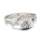 Twist Round Cut Sterling Silver Ring