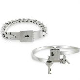 Stylish Key And Lock Titanium Steel Bracelets