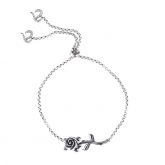 Heart Leaves Rose Branch Bracelet