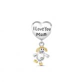 I Love You Mom Charm Sterling Silver