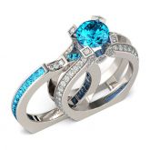 Interchangeable Round Cut Sterling Silver Ring Set