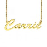 Gold Tone Carrie Style Sterling Silver Name Necklace