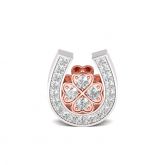 Golden Flower Horseshoe Charm Sterling Silver