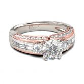 Jeulia Three Stone Round Cut Sterling Silver Ring