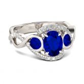 Jeulia Twist Oval Cut Sterling Silver Ring