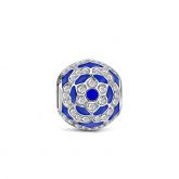 Two Tone Flower Charm Sterling Silver