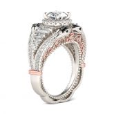 Jeulia Halo Round Cut Sterling Silver Snake Ring