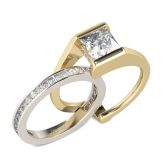 Interchangeable Princess Cut Sterling Silver Set