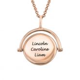 Spinning Engraved Sterling Silver Necklace