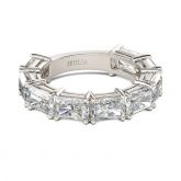 Simple Radiant Cut Sterling Silver Women's Band