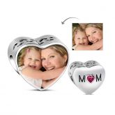Mom Photo Charm Sterling Silver