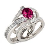 Jeulia Vintage Oval Cut Interchangeable Sterling Silver Ring Set