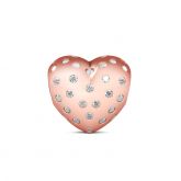 Rose Gold Heart Charm Sterling Silver