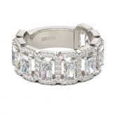 Halo Radiant Cut Sterling Silver Women's Band