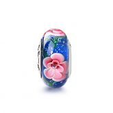 Flowers Bloom in Blue Glass Charm