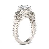Flame Shape Round Cut Sterling Silver Skull Ring