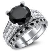 Jeulia Round Cut Sterling Silver Ring Set