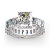 Jeulia Radiant Cut Eternity Sterling Silver Ring
