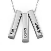 Personalized Vertical Bar Sterling Silver Necklace