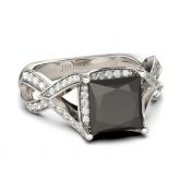 Twist Princess Cut Sterling Silver Ring