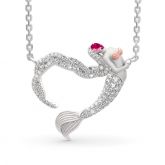 "Ocean's Light" Sterling Silver Mermaid Gift Necklace for Valentine's Day