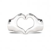 Finger with Heart Charm Sterling Silver