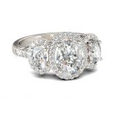 Luxurious Oval Cut Sterling Silver Ring