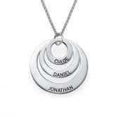 Three Disc Engraved Necklace Sterling Silver