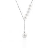 Asymmetric Created Pearl Necklace